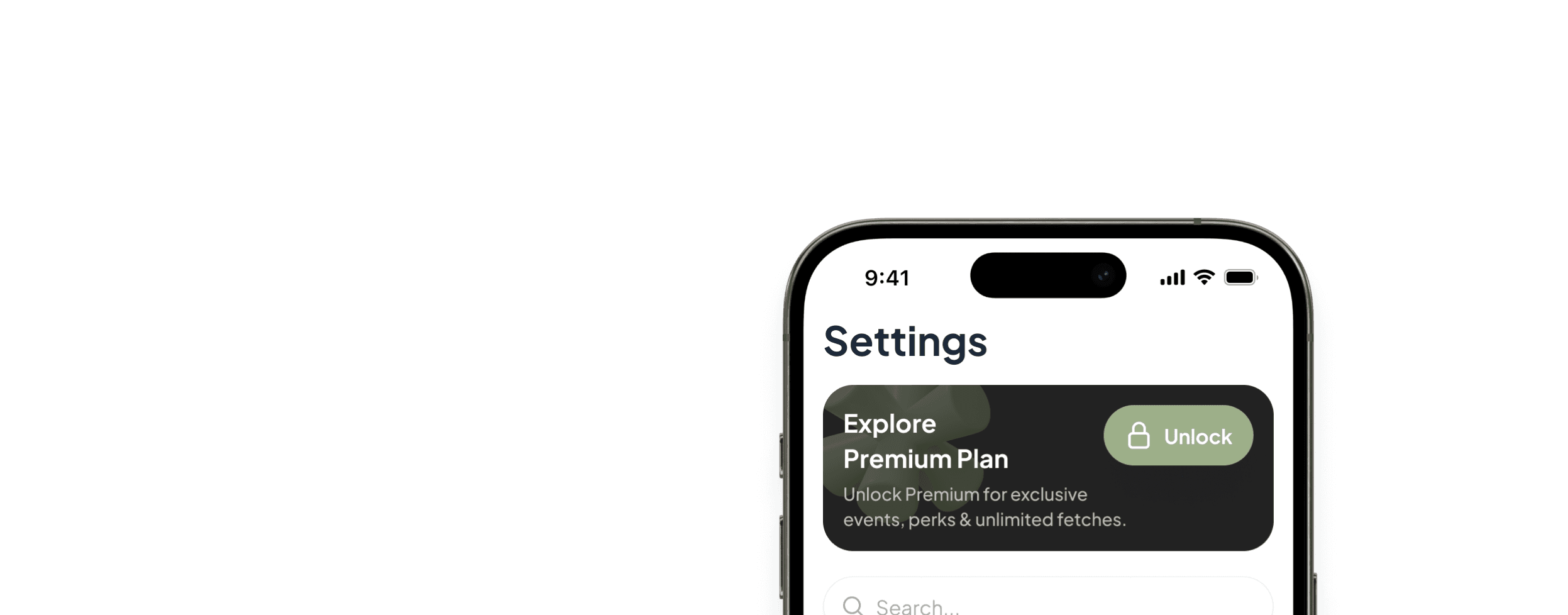 GoFetch Settings screen